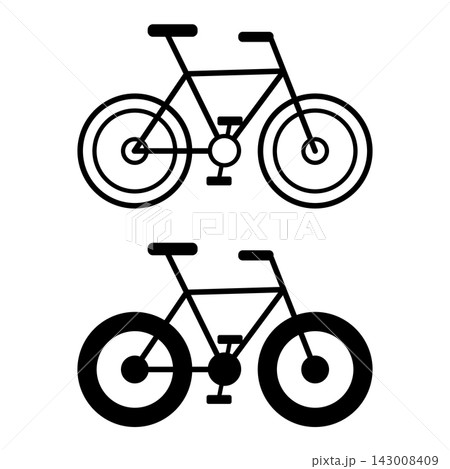 Bike icons. Black and White Vector City Vehicle Icons. Eco-friendly Transport Bike icons. Black and White Vector City Vehicle Icons. Eco-friendly Transport 143008409