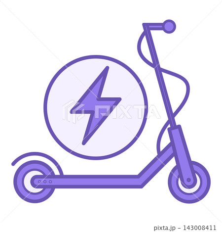 Colored Electric Scooter Icon. Vector Icon of Ecological Transport for Urban Lifestyle. Transport and Environmental Protection Concept 143008411