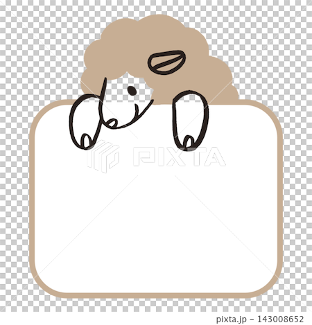 Vector illustration of a sheep peeking out of a frame Vector illustration of a sheep peeking out of a frame 143008652