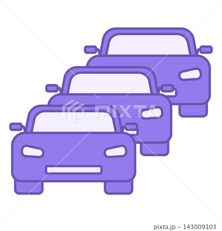 Colored Icon Congestion. Vector Icon. Congestion of Cars, Traffic Jam on Highway. Roads and Vehicles Concept 143009103
