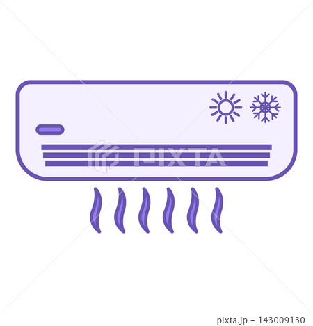Colored Air Conditioning Icon. Vector Illustration. Device That Regulates The Climate In The Room. Household Appliances Concept Colored Air Conditioning Icon. Vector Illustration. Device That Regulates The Climate In The Room. Household Appliances Concept 143009130