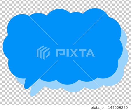 Simple color speech bubble, elongated cloud shape Simple color speech bubble, elongated cloud shape 143009280