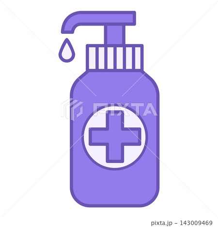 Colored Hygiene Icon. Vector Illustration. Hand Sanitizer. Body Hygiene 143009469