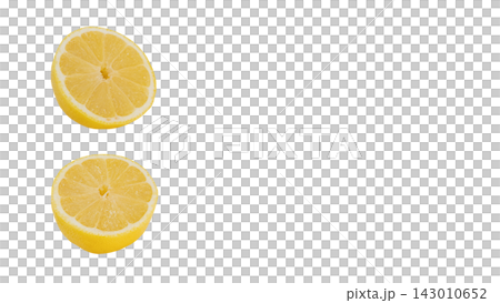 Lemon and cut cross-section, transparent background, macro. Lemon and cut cross-section, transparent background, macro. 143010652