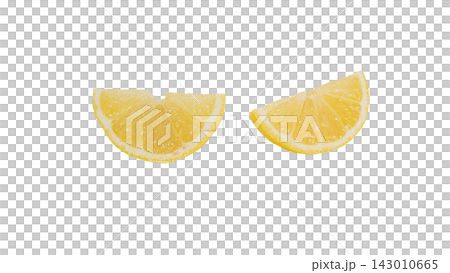 Lemon and cut cross-section, transparent background, macro. Lemon and cut cross-section, transparent background, macro. 143010665