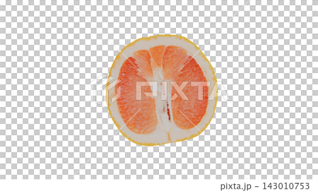 Pink grapefruit cut cross-section, transparent background, macro. Pink grapefruit cut cross-section, transparent background, macro. 143010753