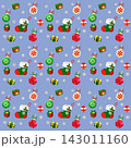 【クリスマス素材】クリスマスプレゼントとオーナメントボールのシームレスパターン素材(スウォッチ入り) 143011160
