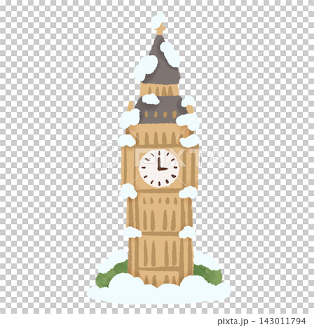 Snow Covered Big Ben London Clock Tower British Landmark Winter Christmas Holiday England United Kingdom Festive Travel Illustration Snow Covered Big Ben London Clock Tower British Landmark Winter Christmas Holiday England United Kingdom Festive Travel Illustration 143011794