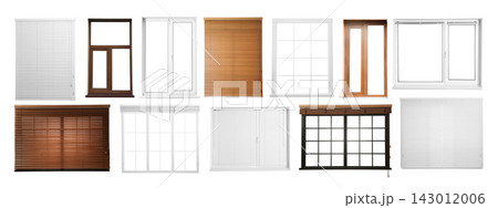Set with different windows on white background 143012006