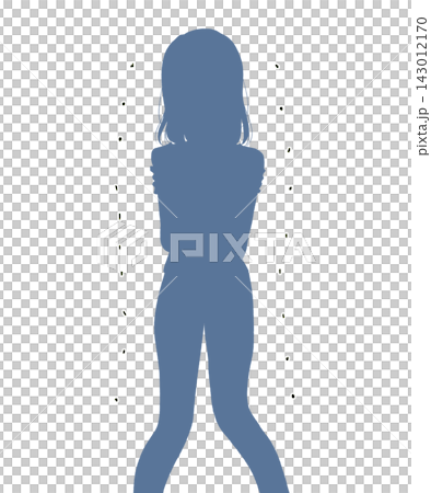 A woman cowering, her silhouette trembling. A woman cowering, her silhouette trembling. 143012170