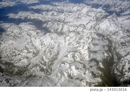 Aerial View of Snow Covered Italian Alps with Glaciers Aerial View of Snow Covered Italian Alps with Glaciers 143013016