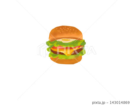 手描き風のハンバーガーのイラスト 143014869