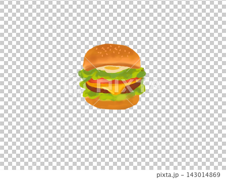 手描き風のハンバーガーのイラスト 143014869