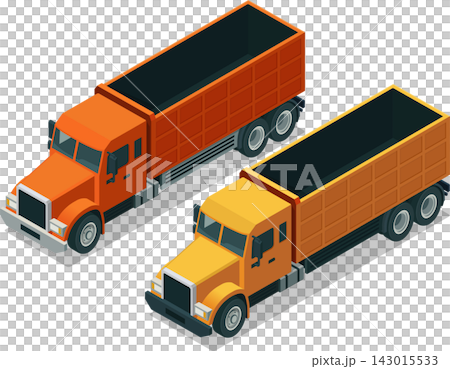 Industrial construction dump truck isometric illustration Industrial construction dump truck isometric illustration 143015533