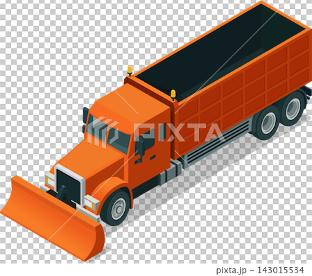 Isometric truck with snow plow Isometric truck with snow plow 143015534