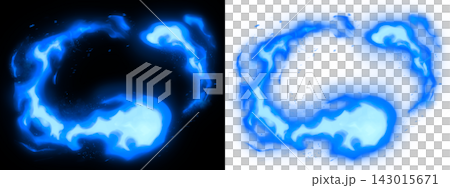An illustration of a fireball. A swirling blue flame effect. A ghost. An illustration of a fireball. A swirling blue flame effect. A ghost. 143015671