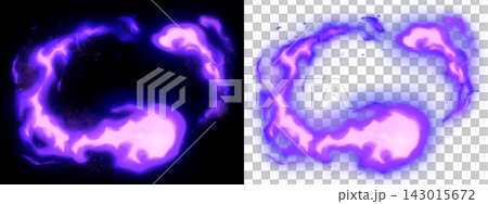 An illustration of a fireball. A swirling purple flame effect. A ghost. An illustration of a fireball. A swirling purple flame effect. A ghost. 143015672