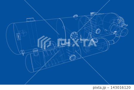 submarine blueprint illustration. Vector 143016120