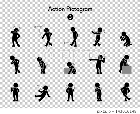 Stick figure pictogram, movement 3 Stick figure pictogram, movement 3 143016149