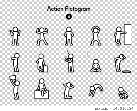 Stick figure pictogram, movement 4 Stick figure pictogram, movement 4 143016154