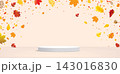 Autumn Banner With Podium And Autumn Leaf 143016830