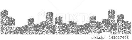 Building City Vector Modern city skyline silhouette with glowing digital elements and abstract geometric patterns creating futuristic urban building landscape on white background Building City Vector Modern city skyline silhouette with glowing digital elements and abstract geometric patterns creating futuristic urban building landscape on white background 143017498