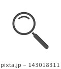 Magnifying glass icon vector illustration isolated on a white background, simple flat dark gray search symbol graphic element for digital user 143018311