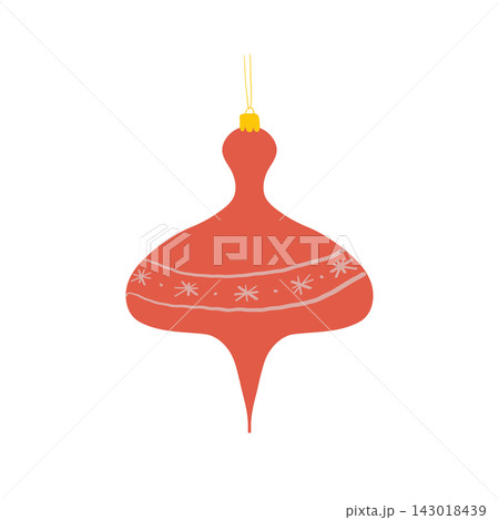 Red Christmas ornament isolated on transparent background Red Christmas ornament isolated on transparent background 143018439
