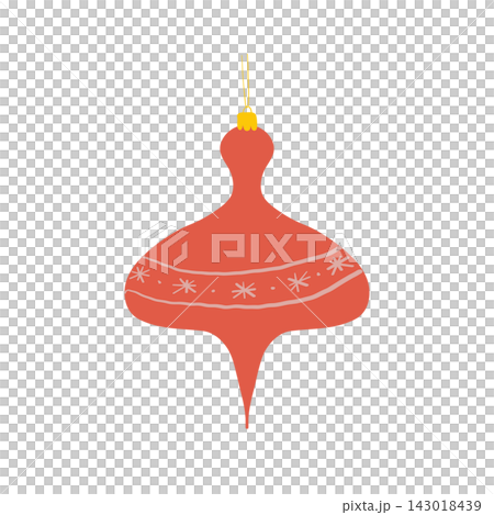 Red Christmas ornament isolated on transparent background Red Christmas ornament isolated on transparent background 143018439