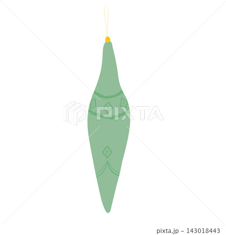 Isolated green Christmas ornament cutout on transparent background Isolated green Christmas ornament cutout on transparent background 143018443