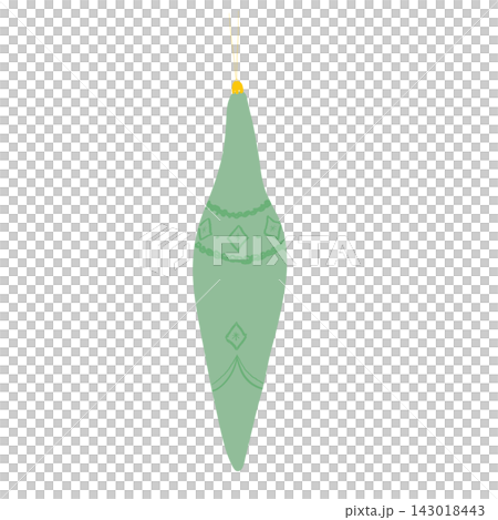 Isolated green Christmas ornament cutout on transparent background Isolated green Christmas ornament cutout on transparent background 143018443