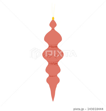 Isolated red gourd ornament cutout on transparent background 143018444