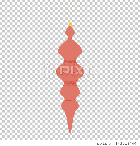 Isolated red gourd ornament cutout on transparent background 143018444