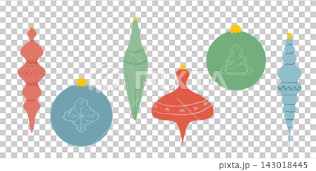 Isolated Christmas ornament set on transparent background Isolated Christmas ornament set on transparent background 143018445