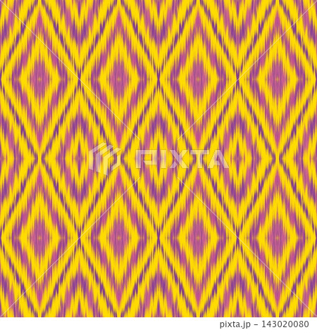 Hand-drawn Seamless Yellow Purple Geometric Ikat Pattern Background for Fashion Fabric Wallpaper 143020080