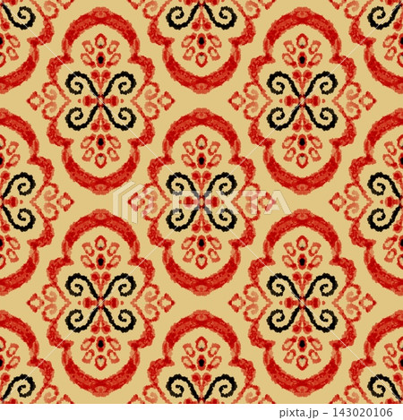 Hand-drawn Seamless Terracotta Orange Floral Ornamental Pattern Background for Fabric Printing Hand-drawn Seamless Terracotta Orange Floral Ornamental Pattern Background for Fabric Printing 143020106