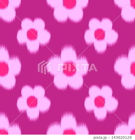Hand-drawn seamless floral pattern with pink retro flowers for textile packaging wallpaper print 143020129