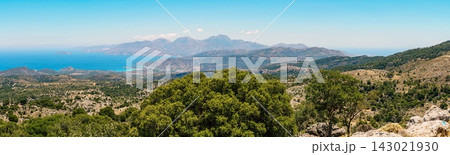 Katharo Plateau panoramic view and Mirabello Bay, Crete, Greece Katharo Plateau panoramic view and Mirabello Bay, Crete, Greece 143021930