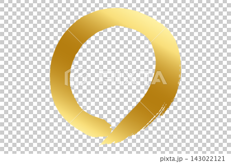 Japanese-style round frame material 06, drawn with a gold brush. 143022121