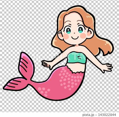 可愛的美人魚女孩插圖 可愛的美人魚女孩插圖 143022844