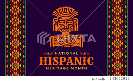Hispanic heritage month festival banner with maya 143022952