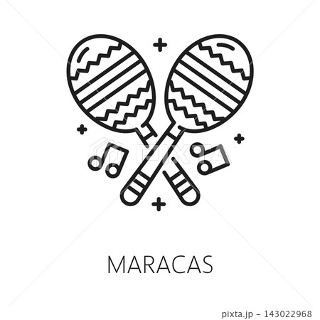 Maracas line icon, Mexican holiday, Mexico music 143022968