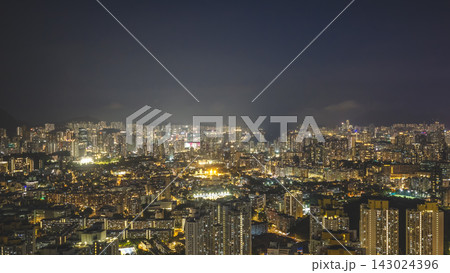 Hong Kong Sept 18 2026 Kowloon night cityscape panoramic aerial view 143024396