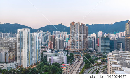 Sept 19 2026 Hong Kong Sunset Skyline View Over San Po Kong Sept 19 2026 Hong Kong Sunset Skyline View Over San Po Kong 143024472