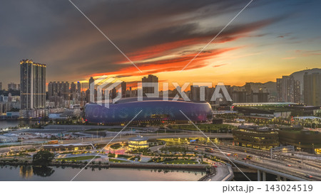 Hong Kong, July 10 2026 Kai Tak Sports Park Arena At Sunset Hong Kong, July 10 2026 Kai Tak Sports Park Arena At Sunset 143024519