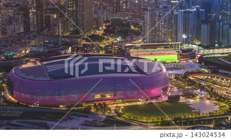 Hong Kong, July 10 2026 Kai Tak Sports Park Arena At Sunset Hong Kong, July 10 2026 Kai Tak Sports Park Arena At Sunset 143024534