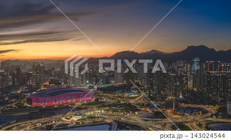 Hong Kong, July 10 2026 Kai Tak Sports Park Arena At Sunset Hong Kong, July 10 2026 Kai Tak Sports Park Arena At Sunset 143024544