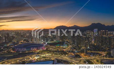 Hong Kong, July 10 2026 Kai Tak Sports Park Arena At Sunset Hong Kong, July 10 2026 Kai Tak Sports Park Arena At Sunset 143024549