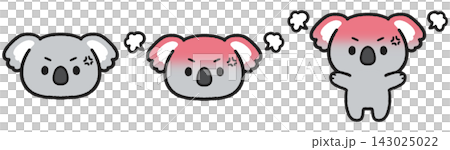 一組憤怒無尾熊的插圖 一組憤怒無尾熊的插圖 143025022