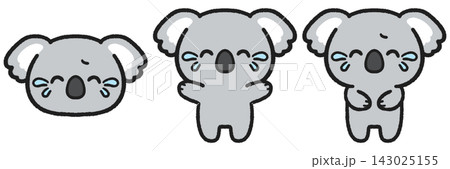 笑い泣きしているコアラのイラストセット 笑い泣きしているコアラのイラストセット 143025155